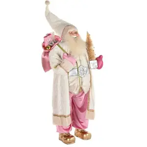 Christmas bauble DKD Home Decor Grey Pink PVC Wood 60 x 50 x 124 cm pas cher
