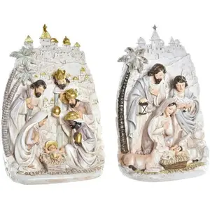 Crèche de Noël DKD Home Decor Doré Crème Résine Multicouleur (18 x 9 x... pas cher