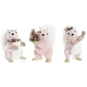 Décorations de Noël DKD Home Decor Polyester Écureuil (13 x 16 x 21 cm) (3) (3 Unités) pas cher