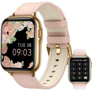 AGPTEK Montre Connectée Femme Bluetooth Appel, 1,7'' Intelligent Smartwatch avec Oxymetre, Podometre, IP68 Étanche pour Android iOS -RoseVendu parcdiscount