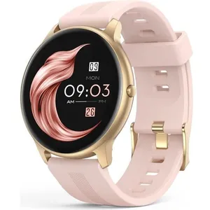 AGPTEK Montre Connectée Femme Bluetooth 5.0 avec Fréquence Cardiaque Podomètre Sommeil Musique Etanche IP68 pour iOS/Android-OrVendu parcdiscount