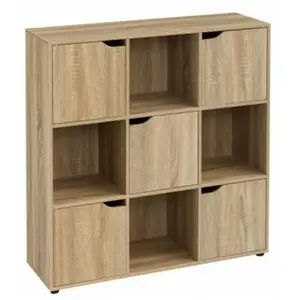 Étagère Basse en Bois MDF 9 Casiers 5 Portes Façon Console 0,000000Vendu parcdiscount