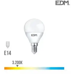 EDM Ampoule led E14 7W Ronde équivalent à 48W - Blanc Chaud 3200K pas cher
