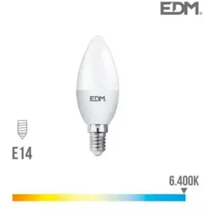EDM Ampoule led E14 7W Bougie équivalent à 48W - Blanc du Jour 6400K pas cher