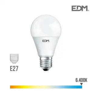 EDM Ampoule led E27 12W Ronde A60 équivalent à 75W - Blanc du Jour 6400K pas cher