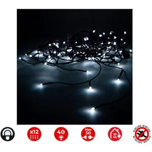 EDM Rideau Lumineux Icicle Easy-Connect - 12 Bandes led Blanc Froid - 2x0,5m - 0,72W - IP44 - Intérieur/Extérieur pas cher