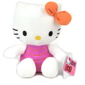 Sanrio - Hello Kitty - Peluche douce Kitty 20cm - N?ud Orange pas cher
