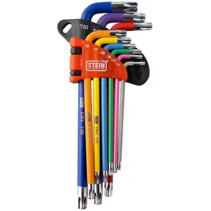 Jeu de clés Torx Stein cr-v longues avec trou, 9 pièces couleurs pas cher