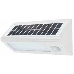 Comparateur de prix : Korpass applique murale led solaire capteur blanc 27cm 8w froid