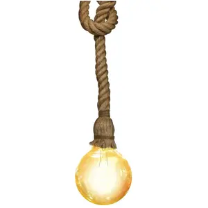 Matel - Applique à suspendre vintage e-27 corde 1m pas cher