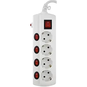 Hepoluz Multiprise 4 Prises Individuelles Avec Interrupteur 3g 1.5 M pas cher