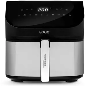 Sogo AIR FRYER 8 LITRE S/S BODY, DIGITAL CONTROL-1700W, Friteuse, Noir... pas cher