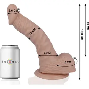 Mr. Intense - dildo - dildo vibrator - dildo vrouwen - dildo mannen - dildo anaal - dildo xxl  - beige - flexibel - 19,8cm Ø 3,2cm / sex / erotiek toys