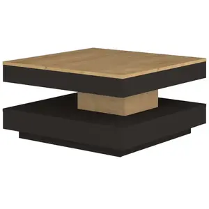 Table basse Soho (78x78 cm) avec plateau extensible. Fabriqué en aggloméré et fini en mélamine de haute qualité. pas cher