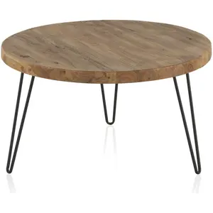 Table basse en orme avec pieds en métal - REF. 8412 pas cher