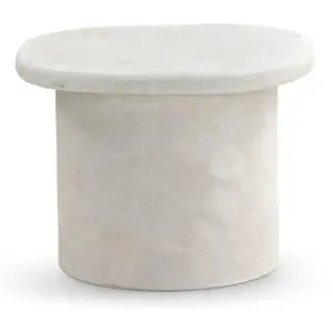 Table basse en polyrésine couleur ciment blanc - REF. 11317 pas cher