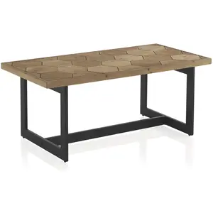 Table basse en frêne avec pieds en métal - REF. 10220 pas cher