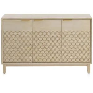 Meuble TV 3 portes plaqué chêne beige finition beige. REF.11031 pas cher