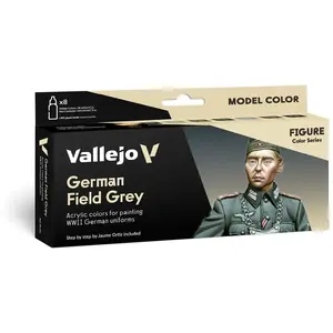 Vallejo val 70181 Model Color - German Field Grey verf set 8 x 17 ml pas cher