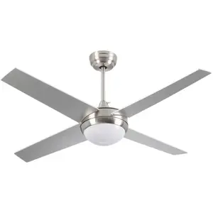 Comparateur de prix : Ventilateur de Plafond avec Lumière 4 Pales 56W 6 Vitesses Montana Sil...