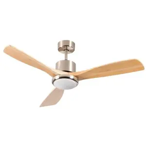 O91 - Ventilateur de plafond avec lumière 3 pales 56W 6 vitesses Alaska Natural Wood pas cher