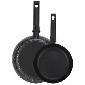Nela Marble Set de 2 Poêles à Frire Induction 20-24cm Aluminium 3 mm, Antiadhésif sans pfoa Noir - Fagor pas cher