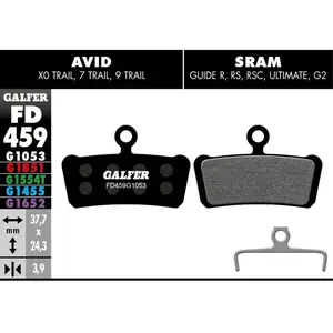 Galfer Bike, Plaquettes de frein, (Foin, Semi-métallique) pas cher