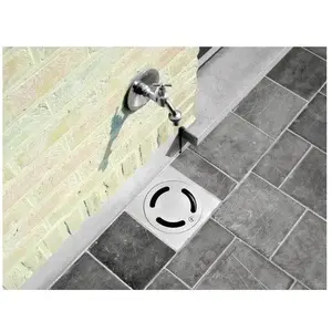 Aco Siphon de sol en inox - 200 x 200 mm - sortie verticale - Netsol ACO