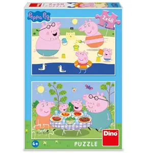 Dino 2 Puzzles - Peppa Pig: En Vacances 38171 pas cher