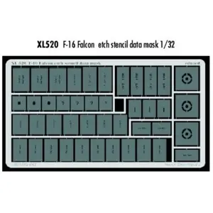 Eduard F-16 Falcon etch stencil data mask pas cher