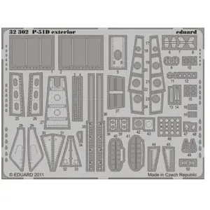 Eduard Extérieur de P-51D pour Tamiya pas cher