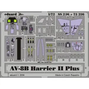 Comparateur de prix : MAQUETTE AV 8B HARRIER II PLUSHASEG/72 EDUARD SS236