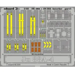 Comparateur de prix : MAQUETTE JU 88A 4 INTERIOR DRAGON 1/48 EDUARD FE285