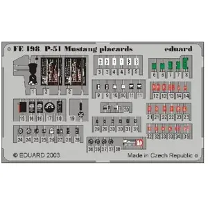 Comparateur de prix : MAQUETTE P 51 MUSTANG PLACARDS 1/48 EDUARD FE198