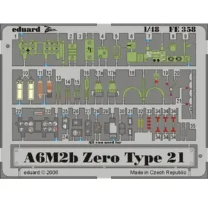 MAQUETTE A6M2B ZERO TYPE 21 HASEGAW/48 EDUARD FE358