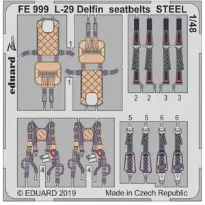 Eduard L-29 Delfin seatbelts STEEL pour AMK