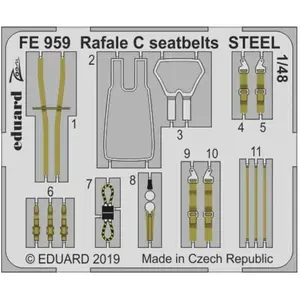 Eduard Rafale C seatbelts STEEL for Revell