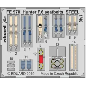 Eduard Hunter F.6 seatbelts STEEL pour AirfixVendu pargalaxus