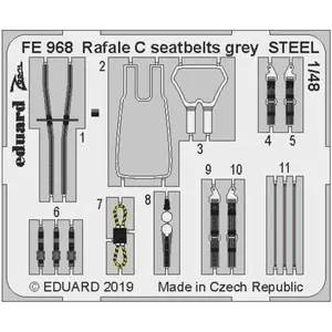 Eduard Rafale C seatbelts grey STEEL f.Revell pas cher