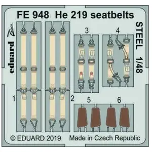 Eduard He 219 seatbelts STEEL pour Tamiya pas cher