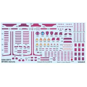 Eduard Bf 109G stencils pour