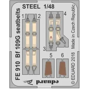 Eduard Bf 109G seatbelts STEEL pour