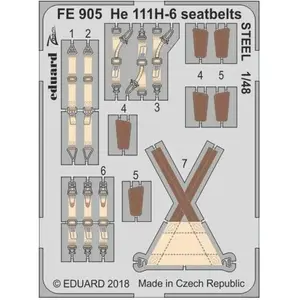 Eduard HE 111H-6 seatbelts STEEL pour ICMVendu pargalaxus
