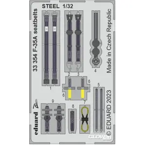 Eduard F-35A seatbelts STEEL 1/32 TRUMPETER pas cher