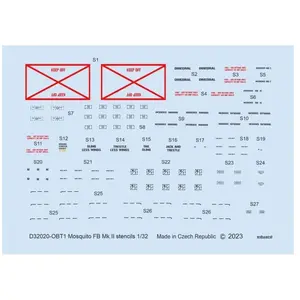Eduard Mosquito FB Mk.II stencils 1/32 for TAMIYA