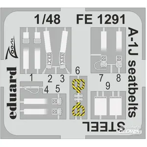 Eduard A-1J seatbelts STEEL pas cher