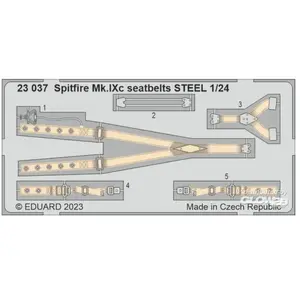 Eduard Spitfire Mk.IXc seatbelts STEEL 1/24 AIRFIX pas cher
