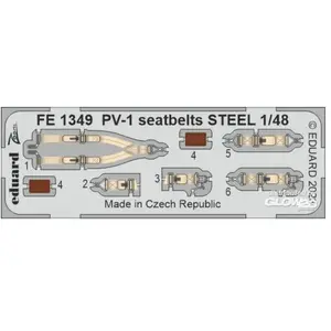 Eduard PV-1 seatbelts STEEL 48 ACADEMY pas cher
