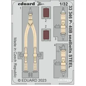 Eduard P-40B seatbelts STEEL 1/32 GREAT WALL HOBBYVendu pargalaxus