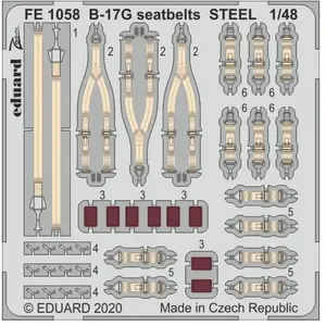 Eduard B-17G seatbelts STEEL for HKM pas cher